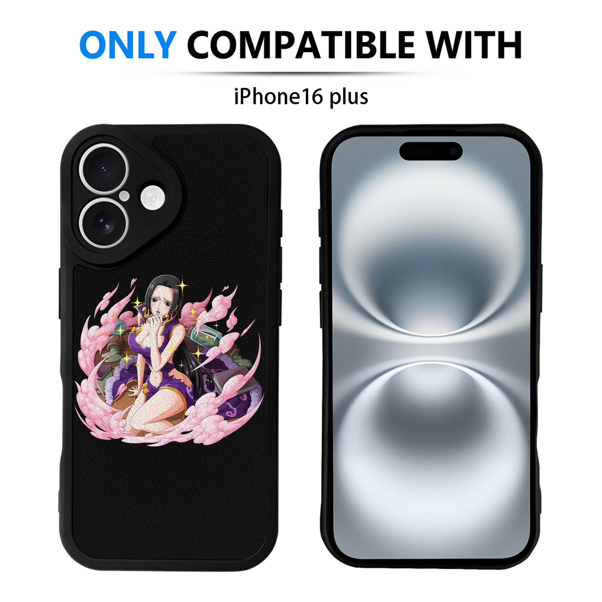 （画像用） ワンピース ボア・ハンコック ONE PIECE Boa·Hancock 【iPhone 16シリーズ対応】シリコンスマホケース（レザー調） 材質：シリコン